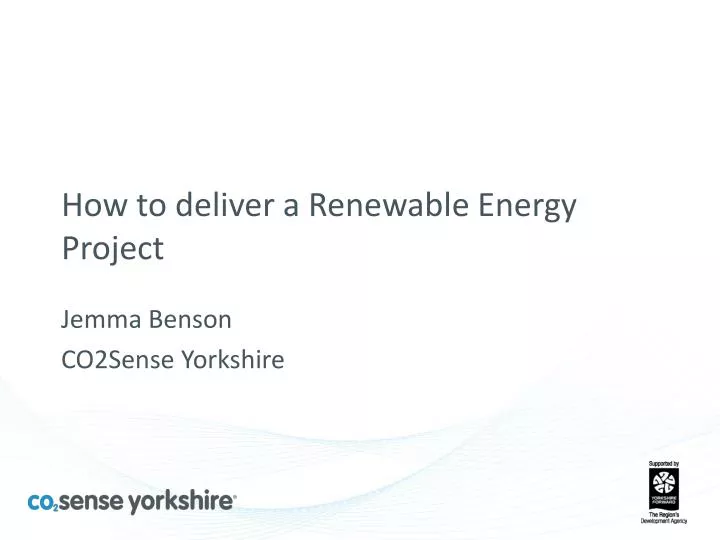 how to deliver a renewable energy project