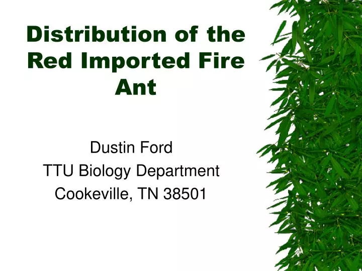 distribution of the red imported fire ant