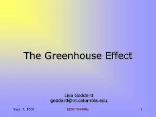 The Greenhouse Effect