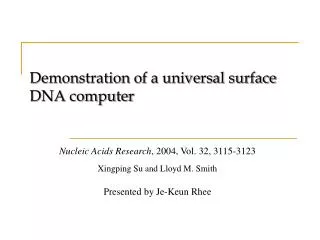 Demonstration of a universal surface DNA computer
