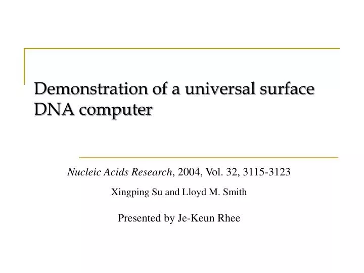 demonstration of a universal surface dna computer