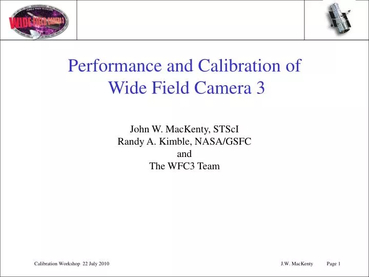 performance and calibration of wide field camera 3