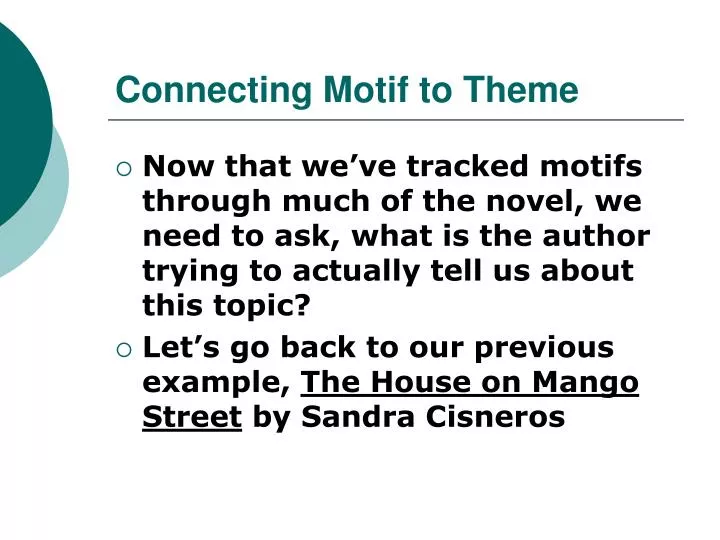 connecting motif to theme