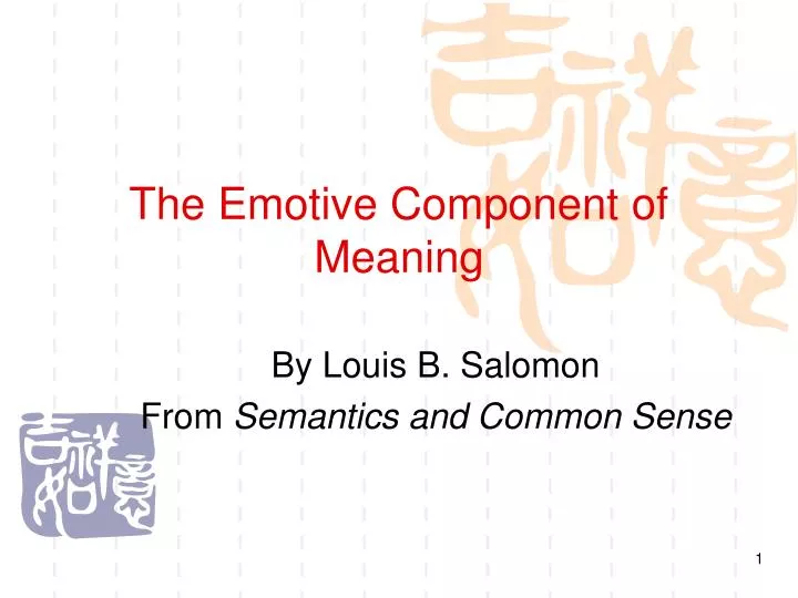 the emotive component of meaning