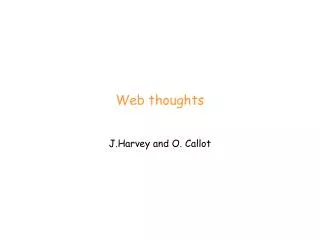 Web thoughts