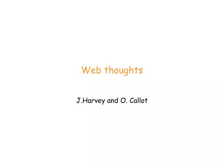 web thoughts