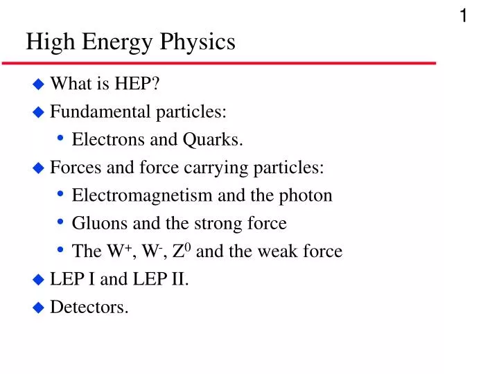 high energy physics