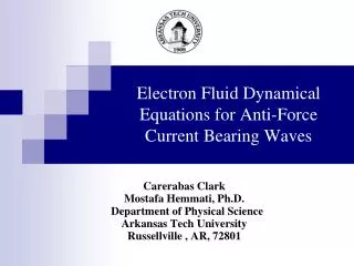 Electron Fluid Dynamical Equations for Anti-Force Current Bearing Waves
