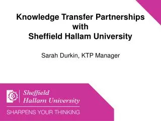 Knowledge Transfer Partnerships with Sheffield Hallam University