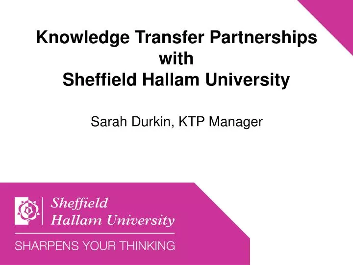 knowledge transfer partnerships with sheffield hallam university