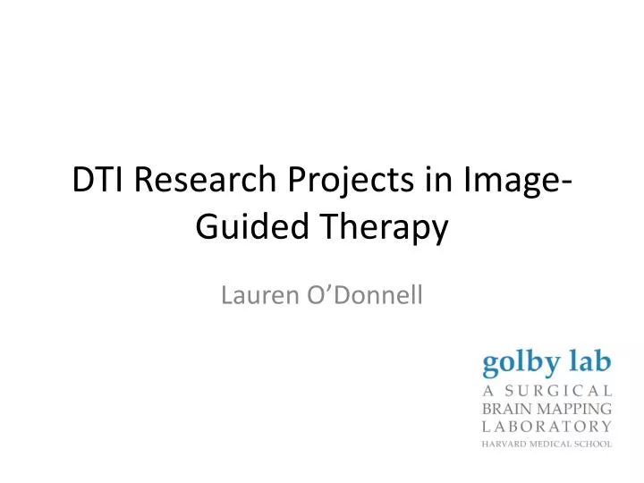 dti research projects in image guided therapy