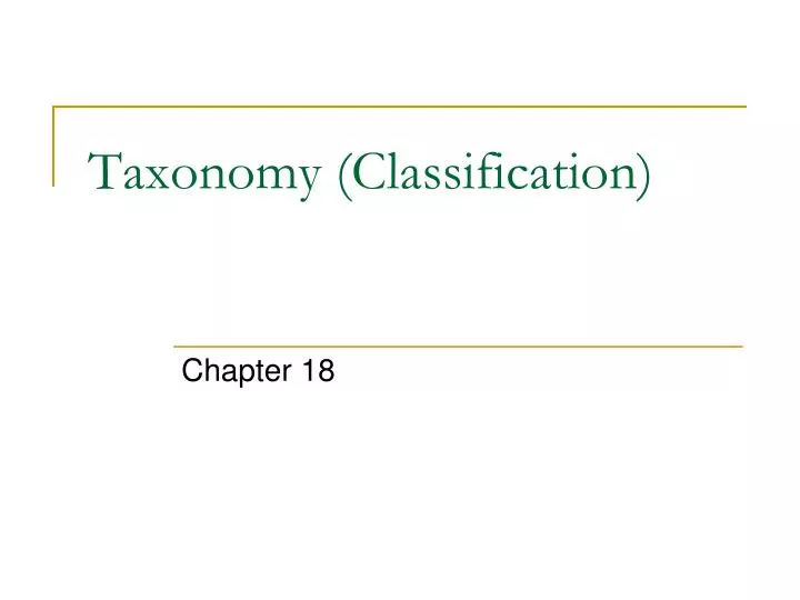 taxonomy classification