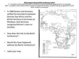 What impact did the Berlin Conference have?