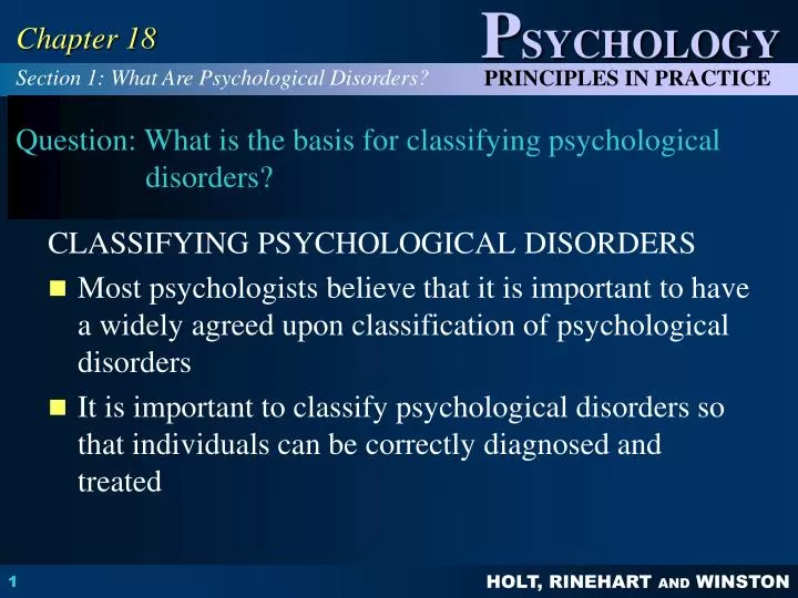question what is the basis for classifying psychological disorders