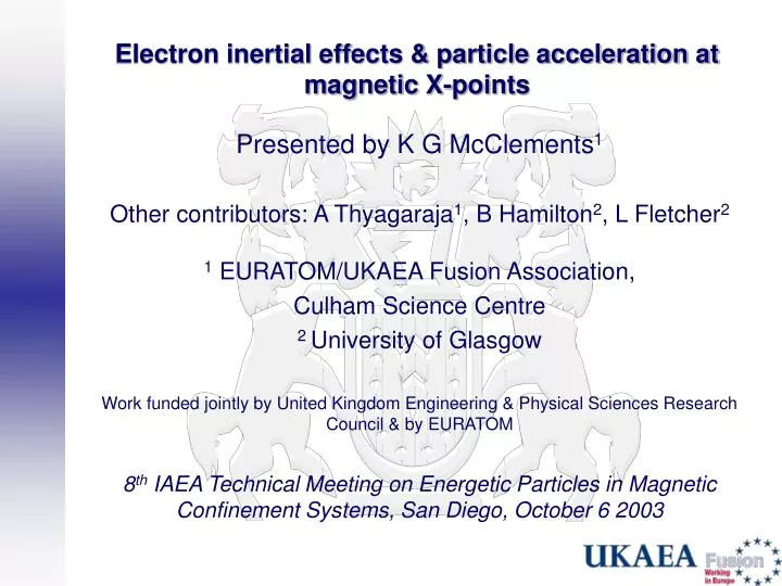 electron inertial effects particle acceleration at magnetic x points