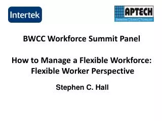 BWCC Workforce Summit Panel How to Manage a Flexible Workforce: Flexible Worker Perspective