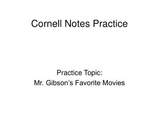 Cornell Notes Practice