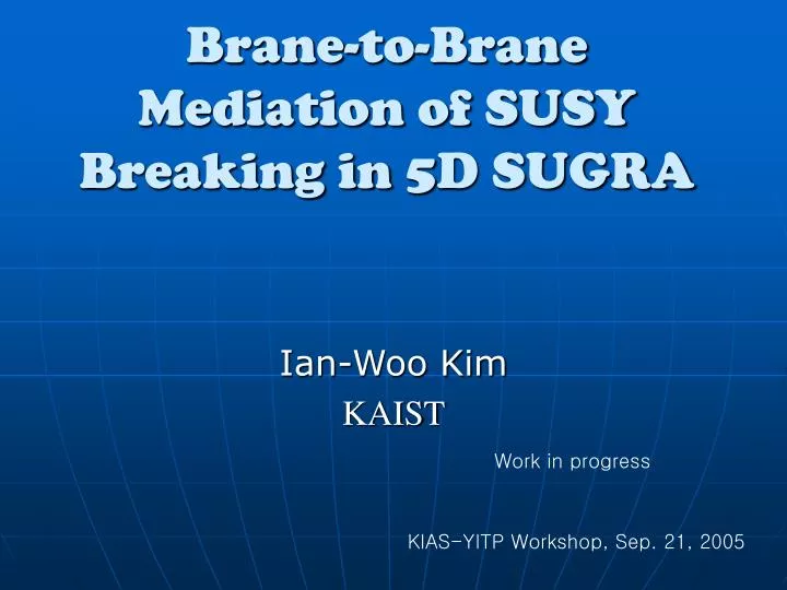 brane to brane mediation of susy breaking in 5d sugra