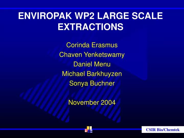 enviropak wp2 large scale extractions