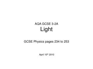AQA GCSE 3-2A Light