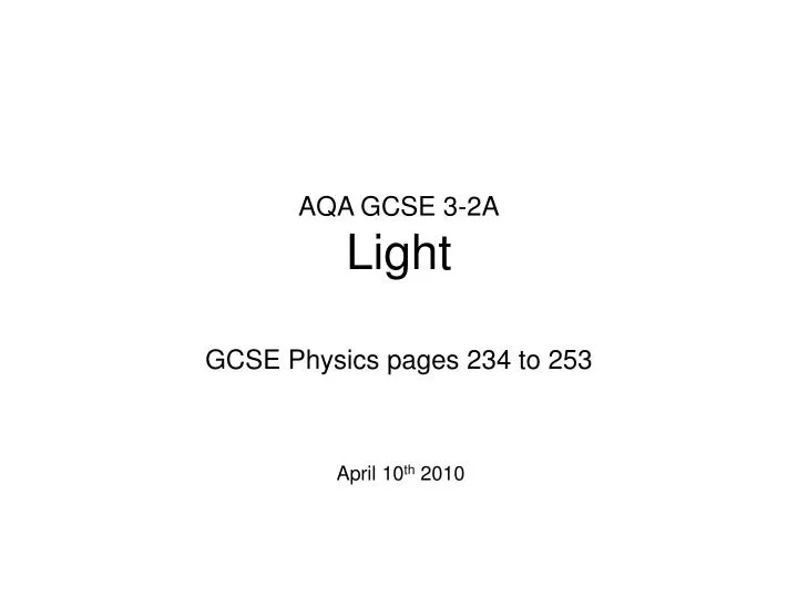 aqa gcse 3 2a light
