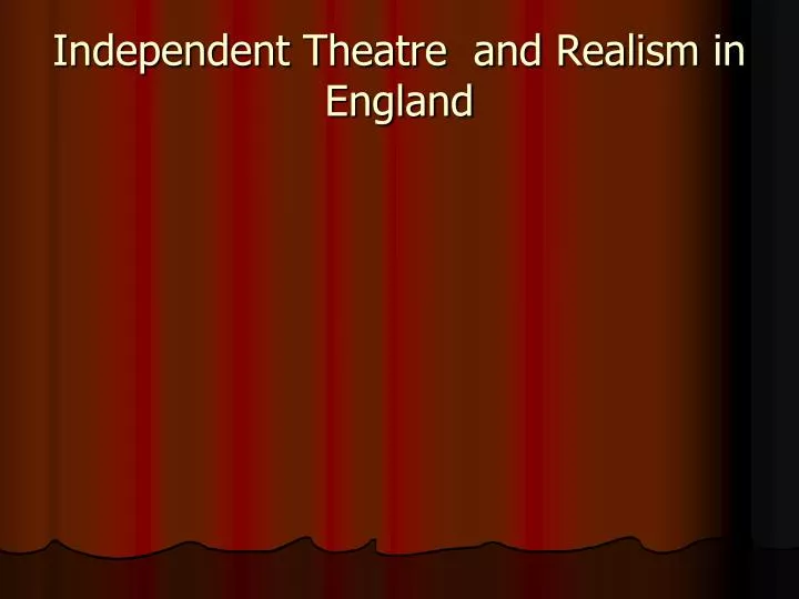 independent theatre and realism in england