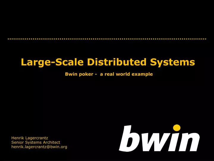 large scale distributed systems