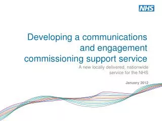 Developing a communications and engagement commissioning support service