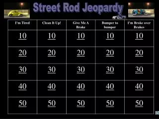 Street Rod Jeopardy