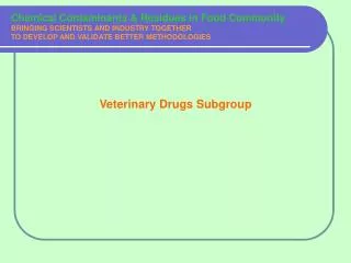 Veterinary Drugs Subgroup
