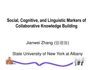 Social, Cognitive, and Linguistic Markers of Collaborative Knowledge Building