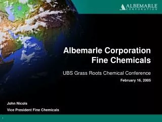 Albemarle Corporation Fine Chemicals