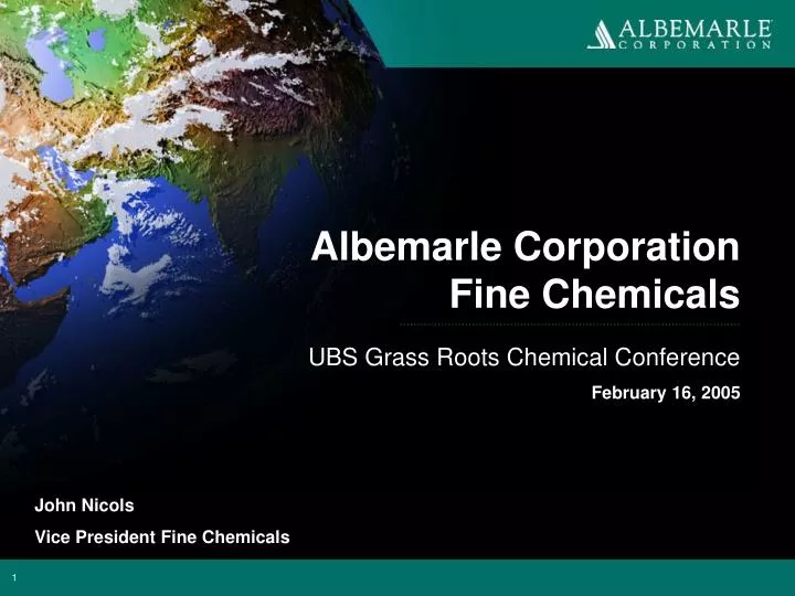 albemarle corporation fine chemicals