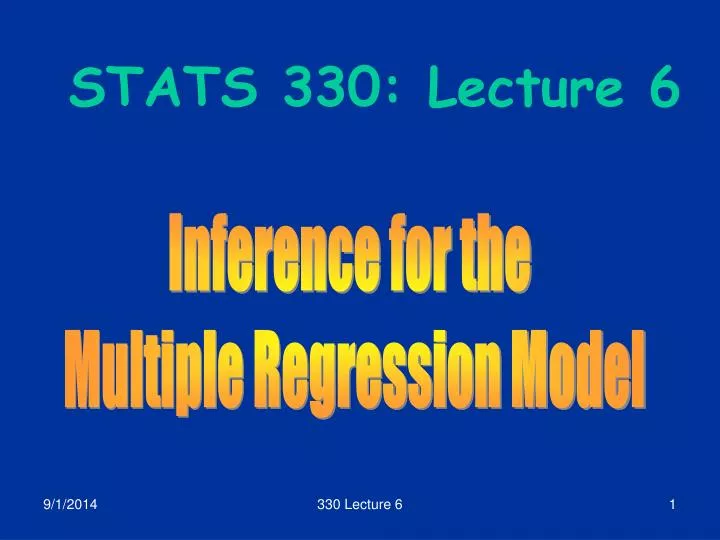 stats 330 lecture 6