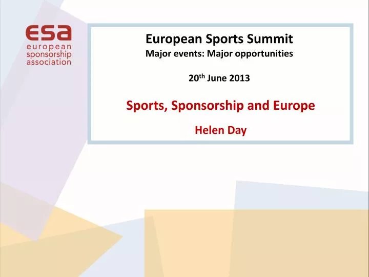 sports sponsorship and europe helen day