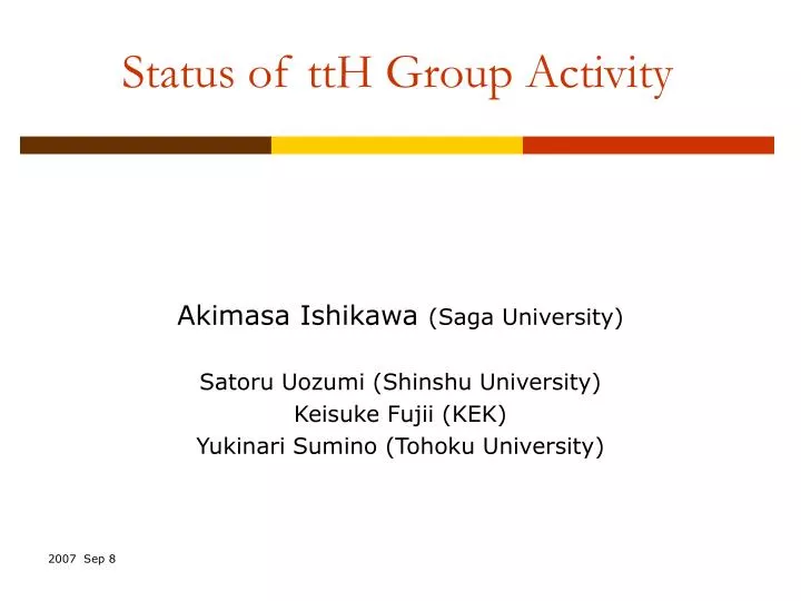 status of tth group activity