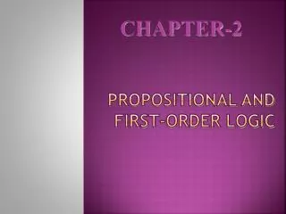 Propositional and First-Order Logic