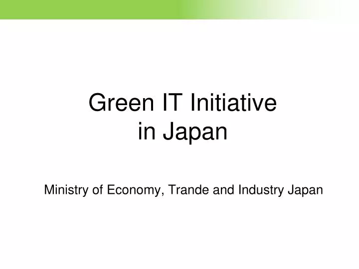 green it initiative in japan