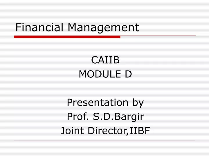 financial management