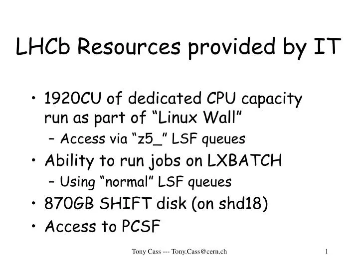 lhcb resources provided by it