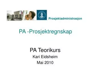pa prosjektregnskap
