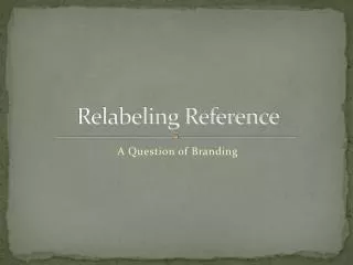 Relabeling Reference