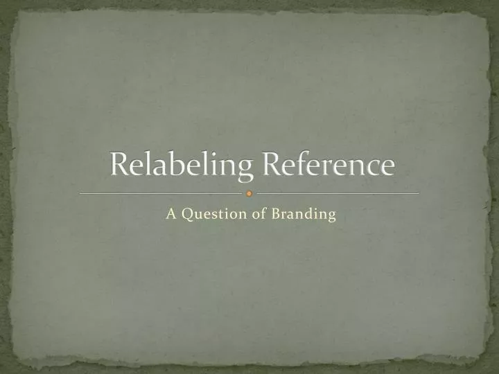 relabeling reference