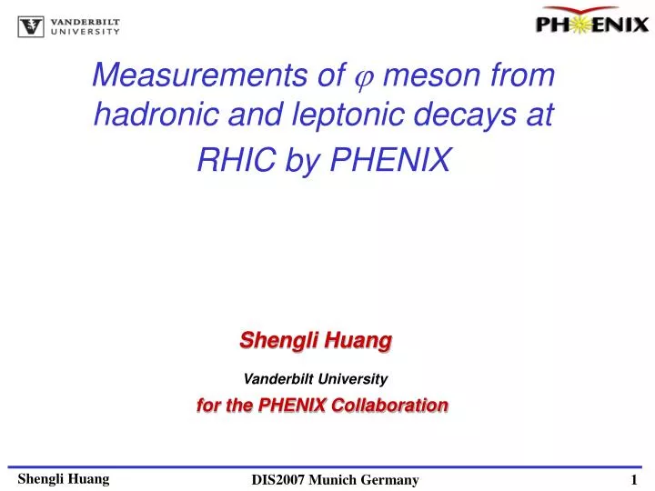 measurements of meson from hadronic and leptonic decays at rhic by phenix