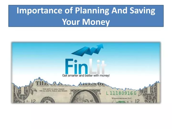 importance of planning and saving your m oney