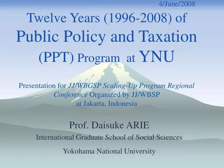 prof daisuke arie international graduate school of social sciences yokohama national university