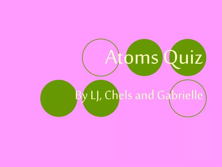 atoms quiz