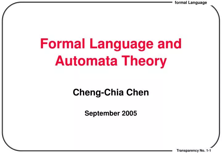 formal language and automata theory