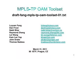 draft-fang-mpls-tp-oam-toolset-01.txt