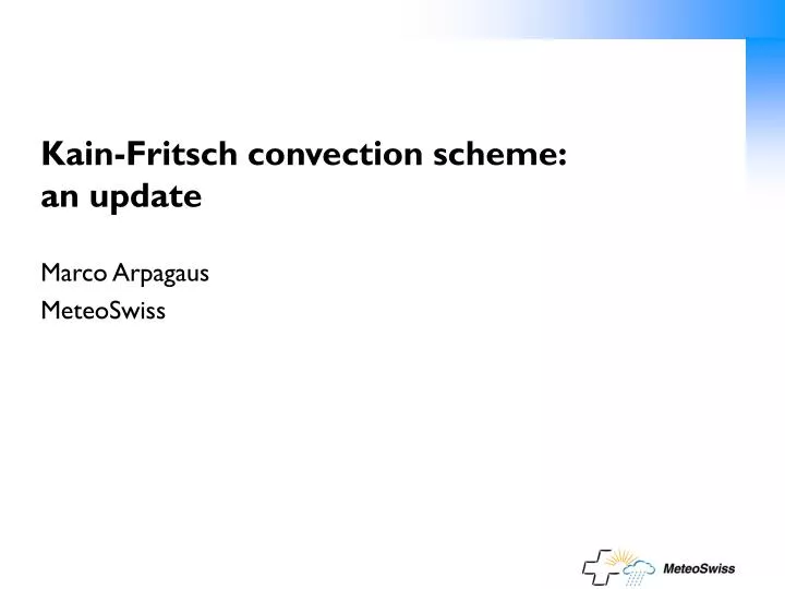 kain fritsch convection scheme an update